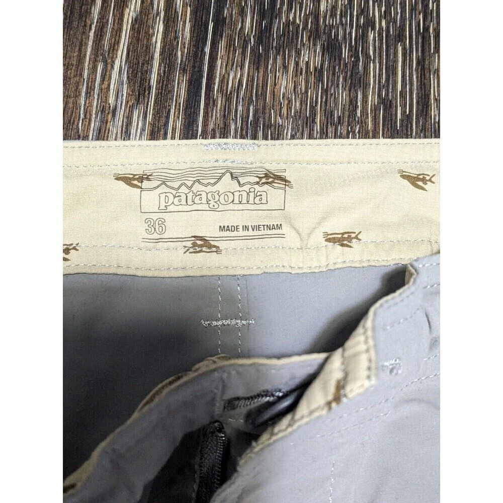 Patagonia Men Gray Chino Shorts‎ Flat Front Size 36